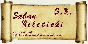 Šaban Mileticki vizit kartica